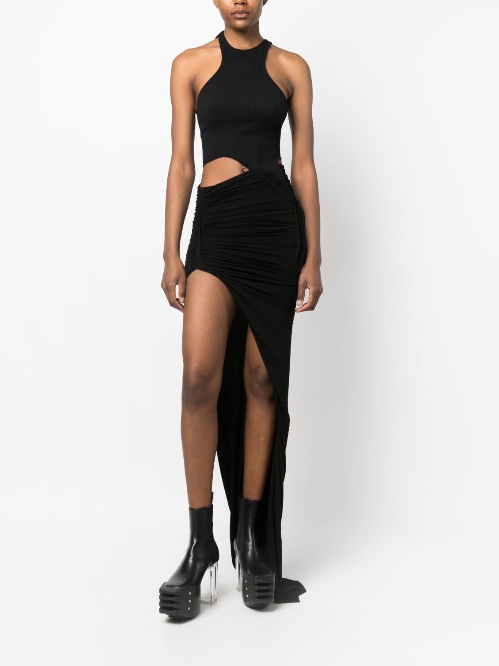 Shop Rick Owens Asymmetric Maxi Skirt In Schwarz