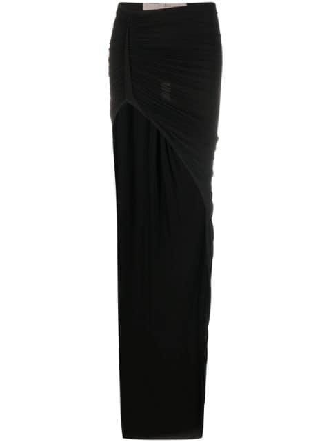 Rick Owens asymmetric maxi skirt