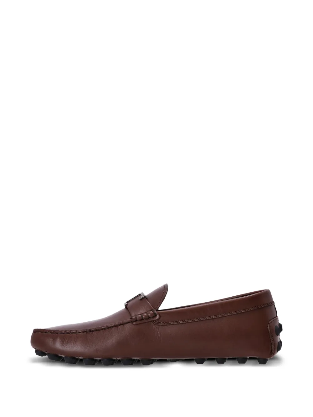 Shop Tod's Gommino Leather Loafers In Nero