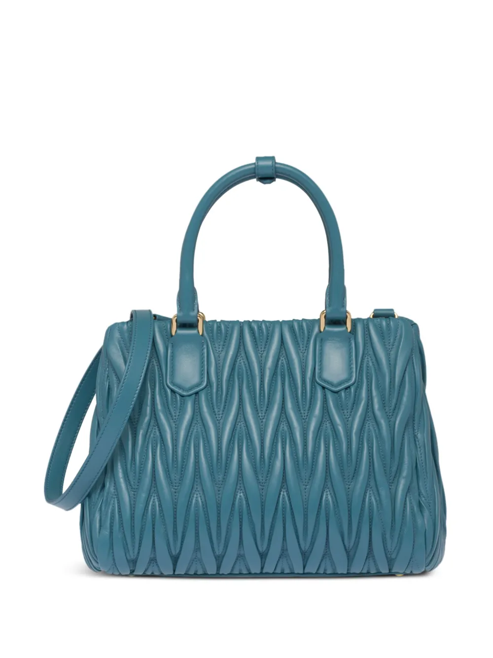 Miu Miu Matelassé leren bucket-tas - Blauw