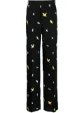 Thom Browne Birds and Bees embroidered straight-leg trousers - Black