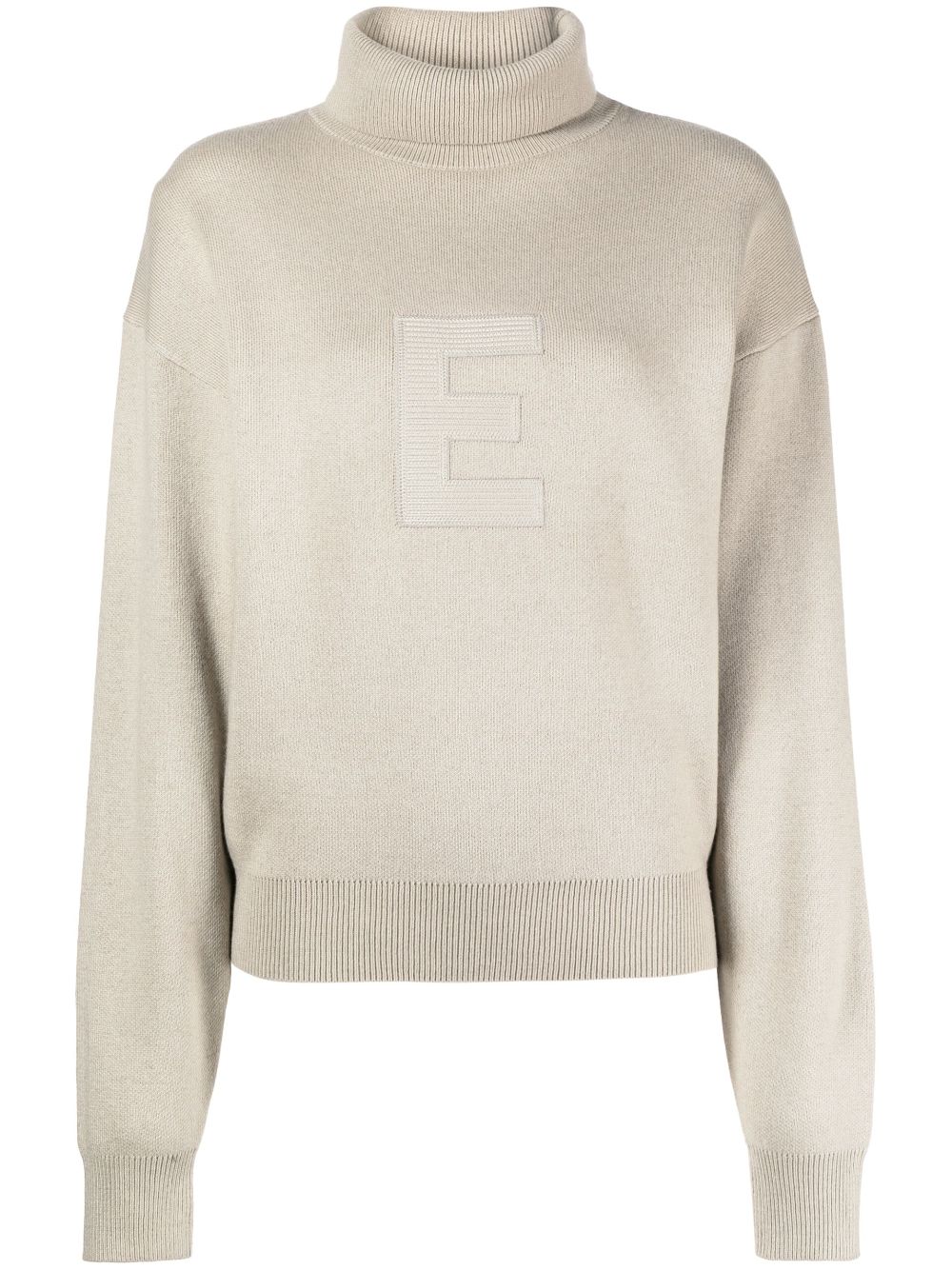 embroidered-logo turtleneck jumper