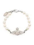 Vivienne Westwood mini Bas Relief pearl bracelet - Silver