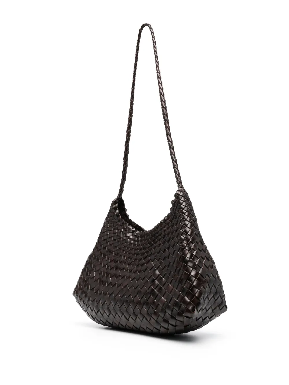 Dragon Diffusion Small Santa Croce Leather Shoulder Bag In Braun