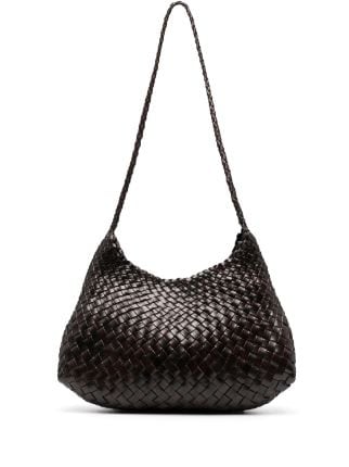 Black Santa Croce large woven-leather basket bag, Dragon Diffusion