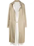 Edward Cuming layered single-breasted coat - Neutrals