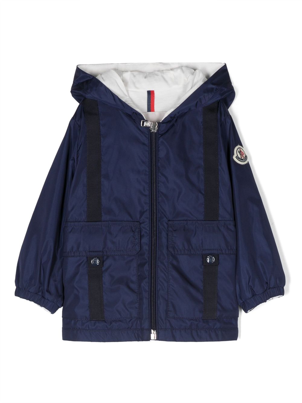 Moncler Enfant logo-patch hooded jacket - Blue