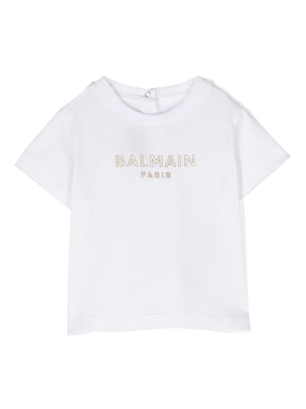 Balmain Babies' Logo-print Cotton T-shirt In White 1
