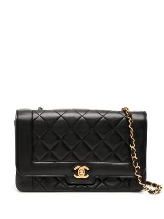1990s Chanel Black Quilted Lambskin Leather with Gold Tone
