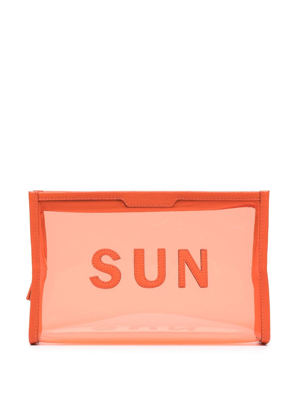 Anya Hindmarch Sheer Logo-stamp Clutch Bag In Orange | ModeSens