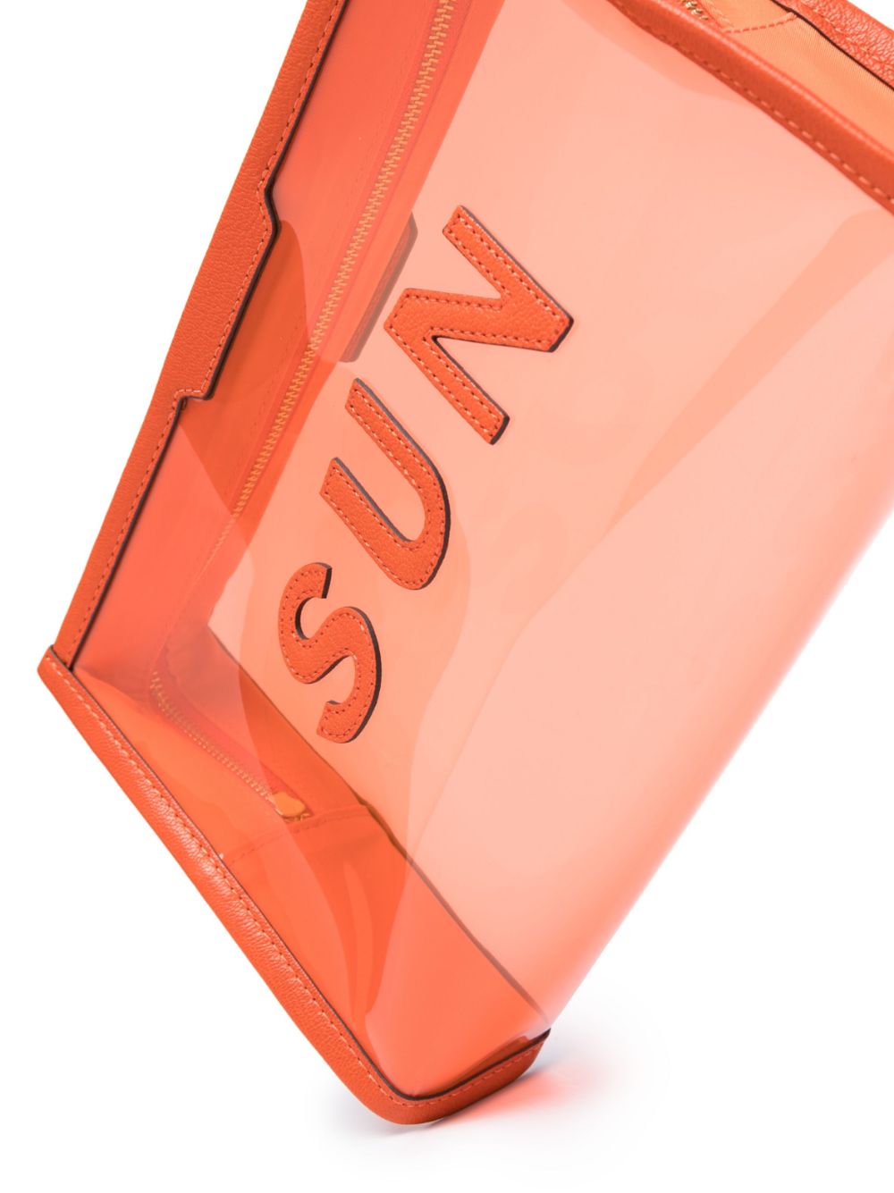 Anya Hindmarch Sheer Logo-stamp Clutch Bag In Orange | ModeSens