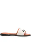 ISABEL MARANT Vikee logo cotton slides - Neutrals