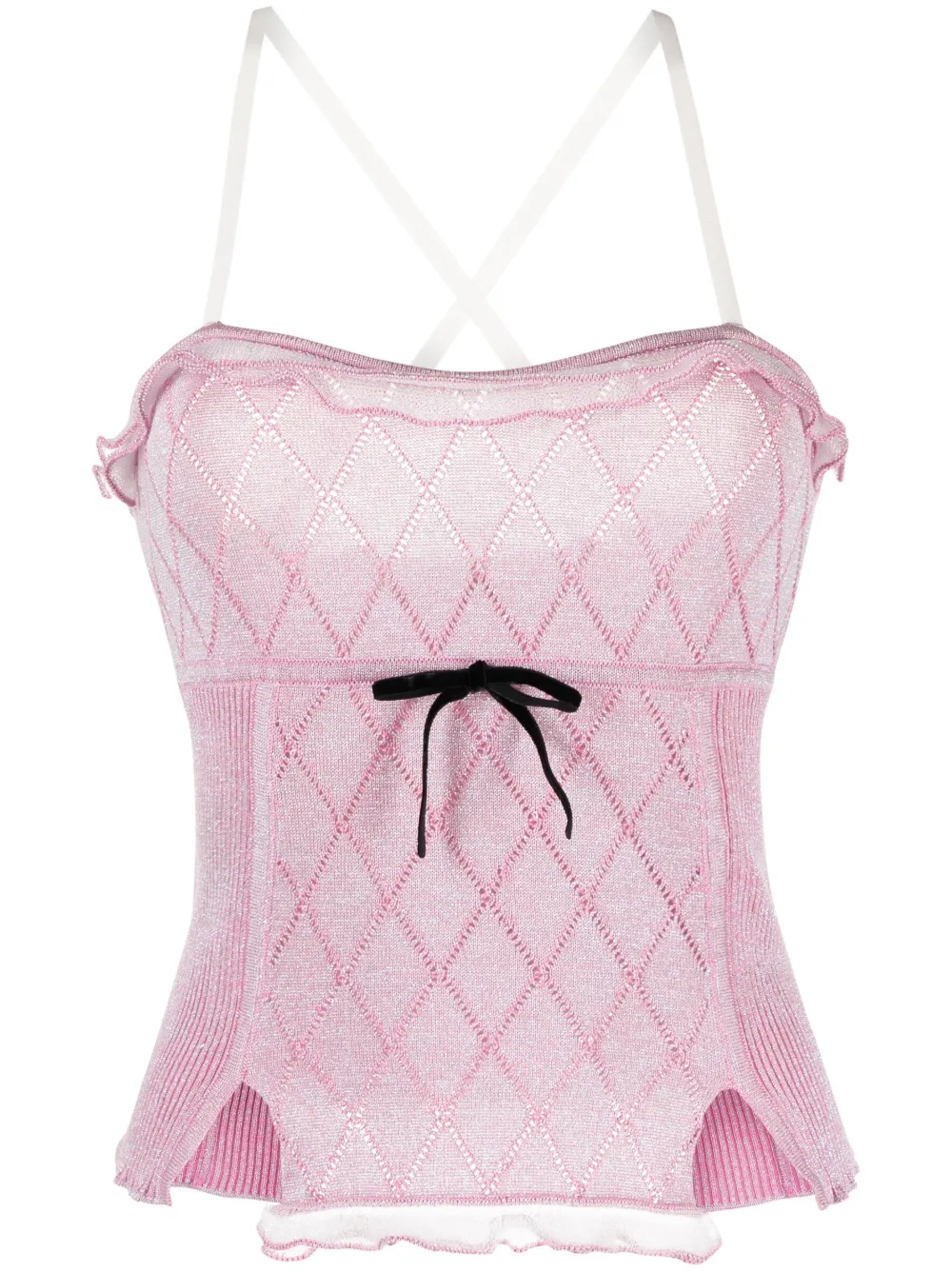 Shop Cormio Heidi Pointelle-knit Top In Pink