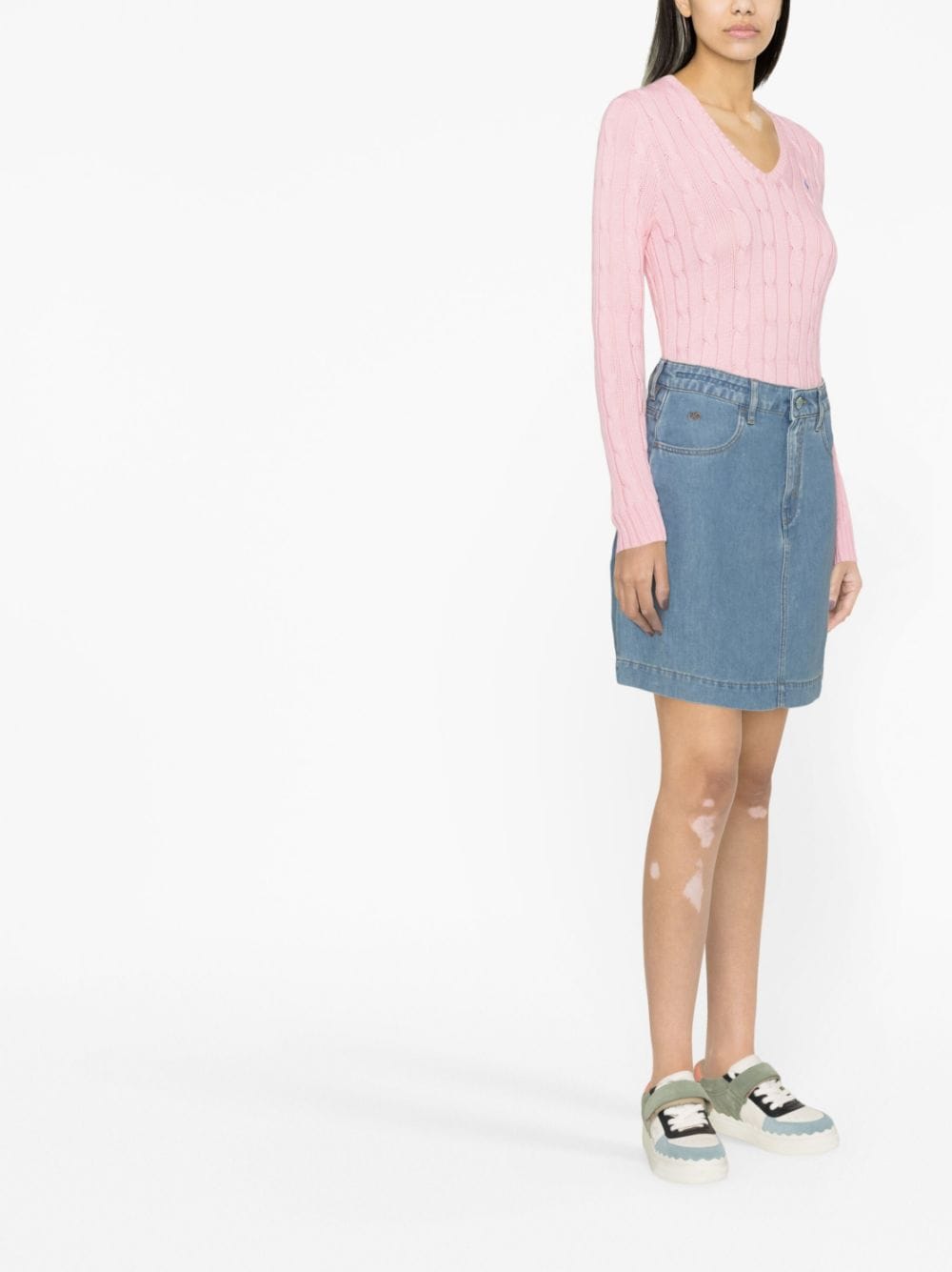 Shop Jacob Cohen Denim A-line Mini Skirt In Blue