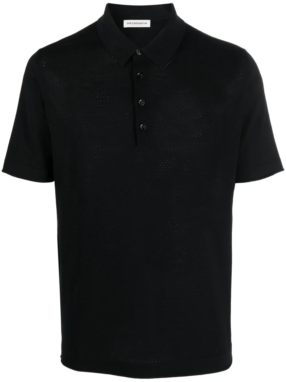 GOES BOTANICAL merino polo shirt | Black | Image 1