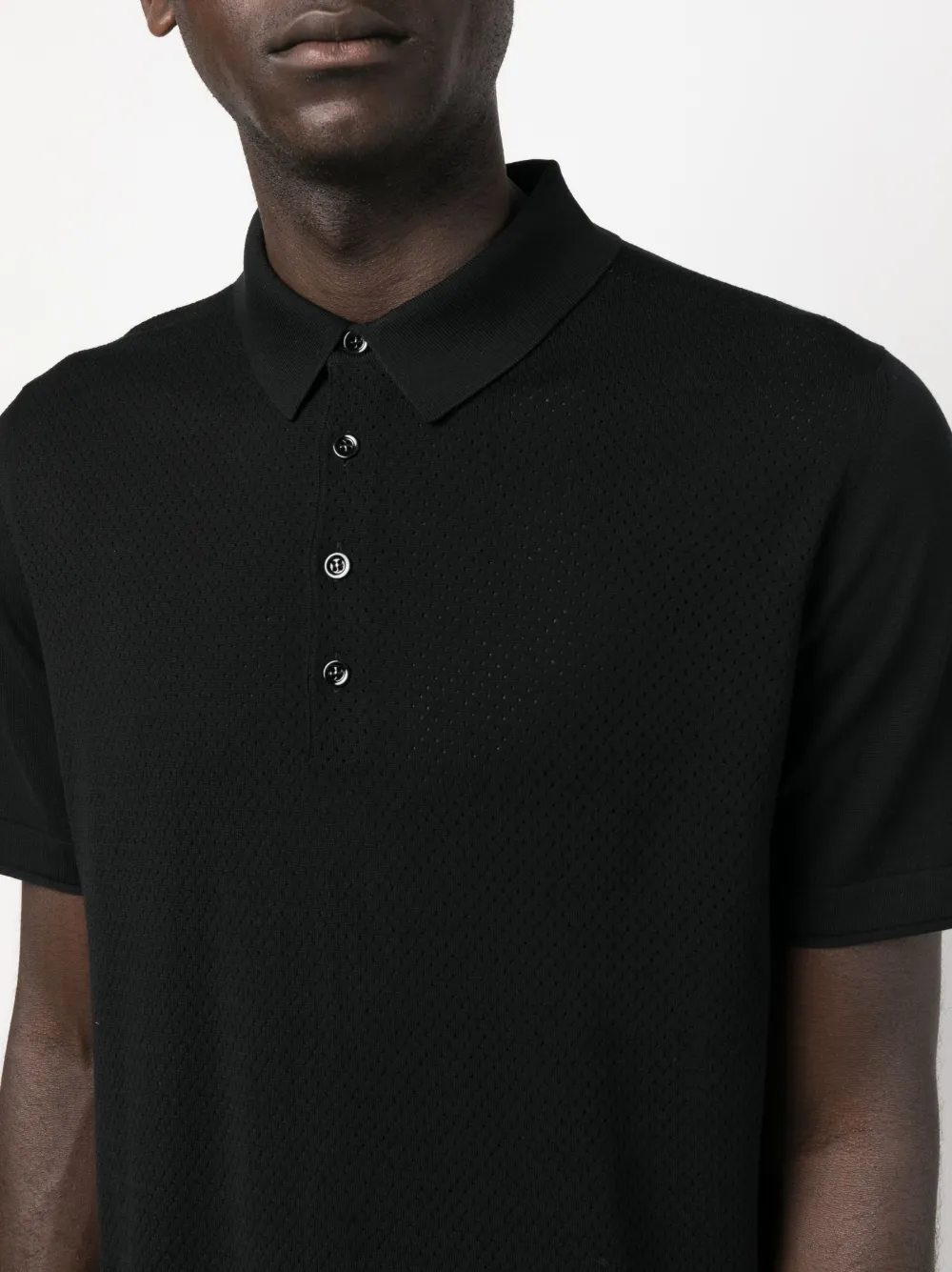 GOES BOTANICAL Poloshirt van merino Zwart