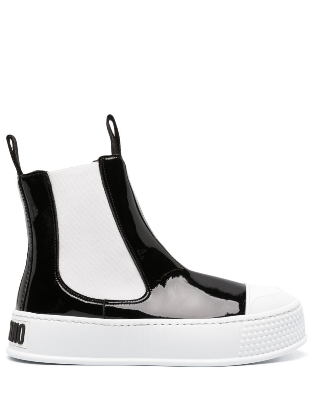 MOSCHINO TWO-TONE ANKLE BOOTS