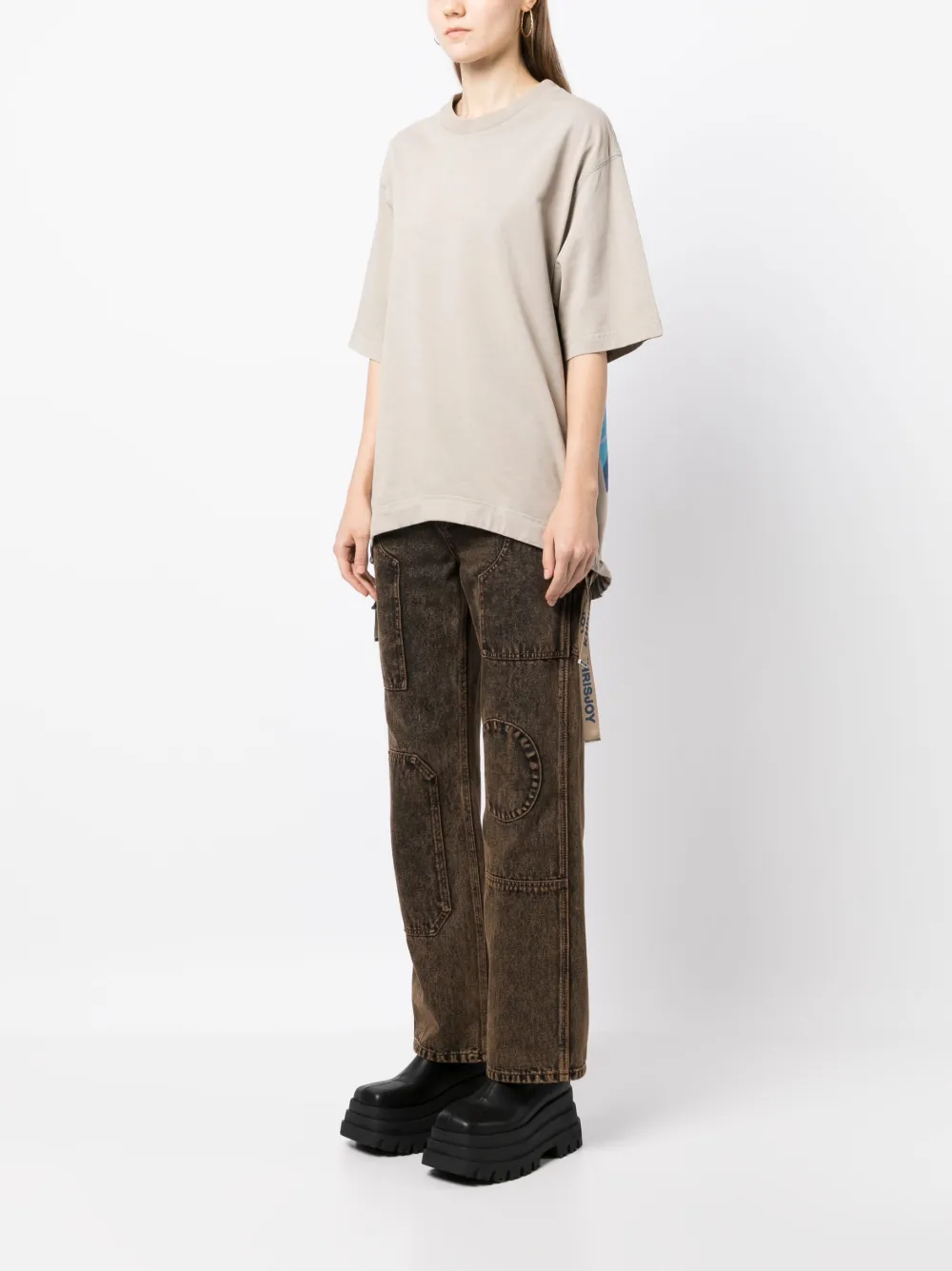 Khrisjoy Route Graphic-print T-shirt In Neutrals