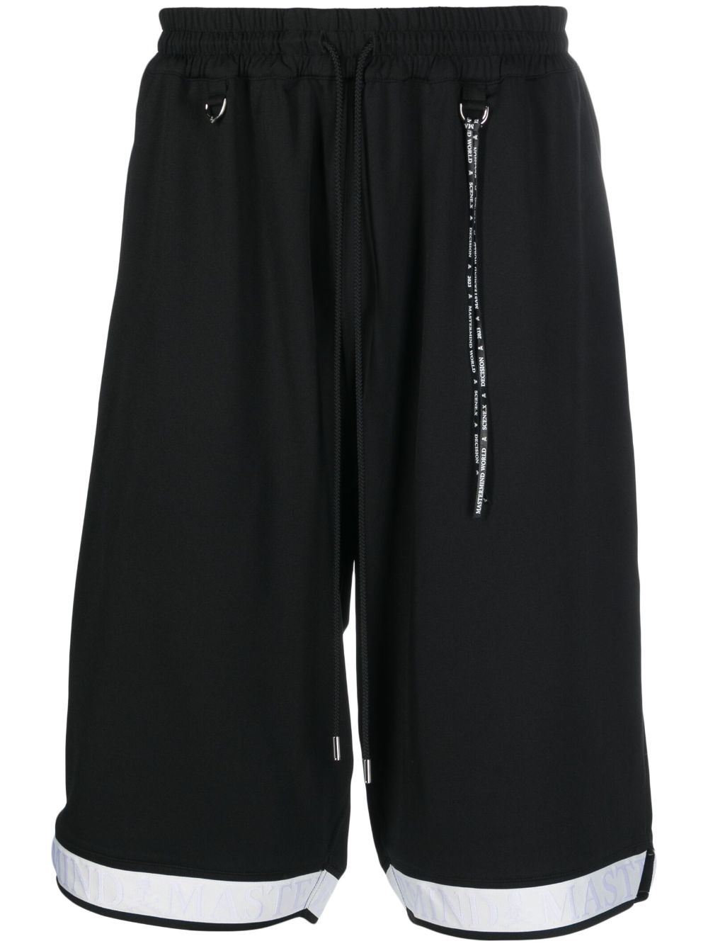 Mastermind Japan Logo-jacquard Track Shorts In Nero