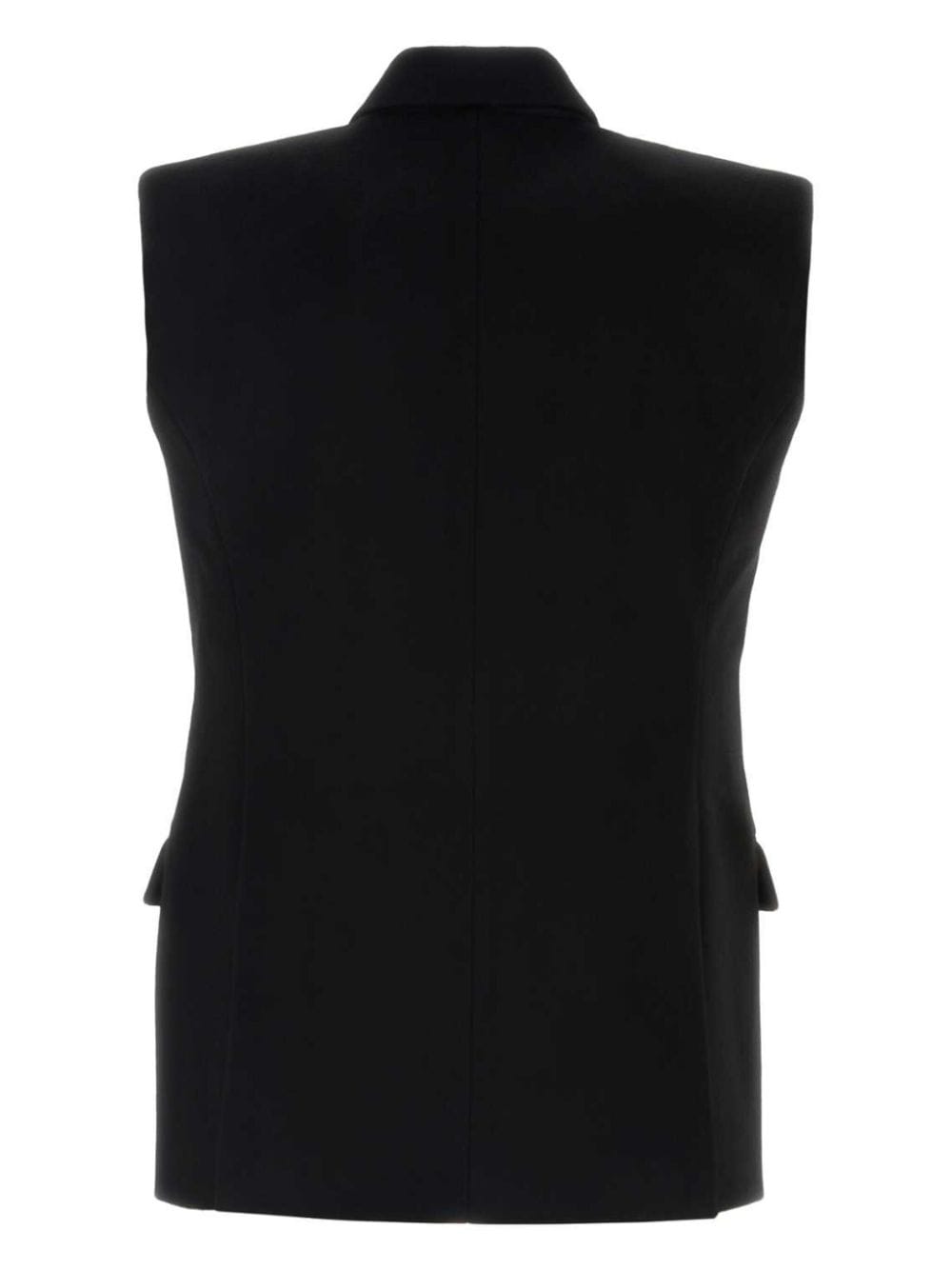 Shop Vtmnts Sleeveless Wool Jacket In Black