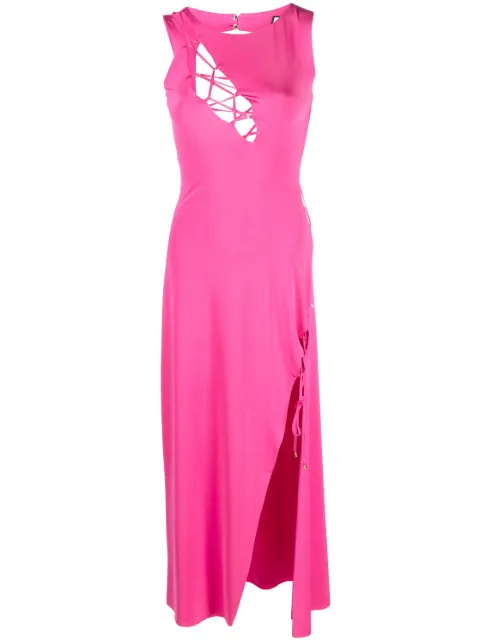 NISSA - cut-out strap-detail midi dress