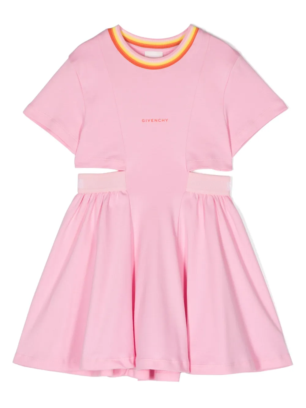 Givenchy Kids' Cut-out Cotton Dress In Pink