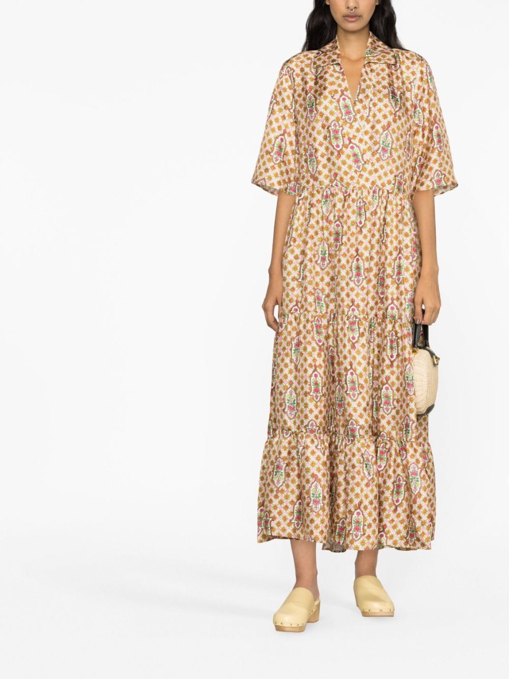 La DoubleJ Midi-jurk met grafische print - Roze