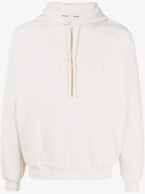 Sunnei embroidered-logo cotton hoodie