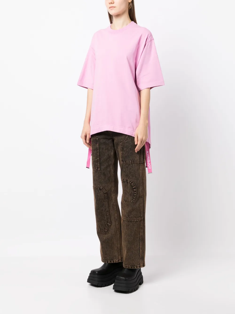 Khrisjoy Route Graphic-print T-shirt In Pink