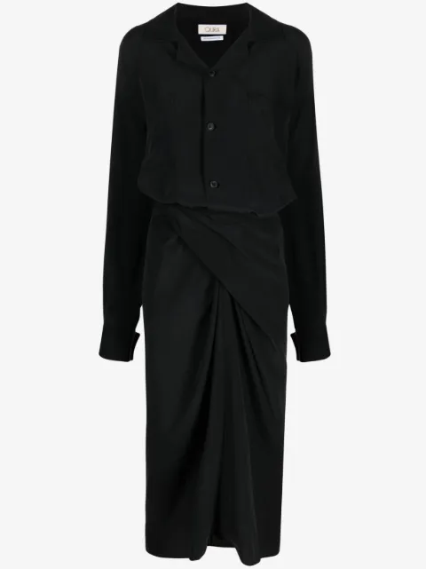 QUIRA long-sleeve button-fastening dress