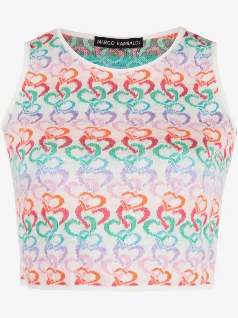 Marco Rambaldi intarsia-knit cropped top