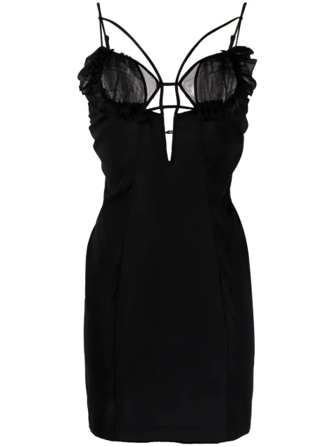 Nensi Dojaka Amfar tulle-panelled cutout minidress