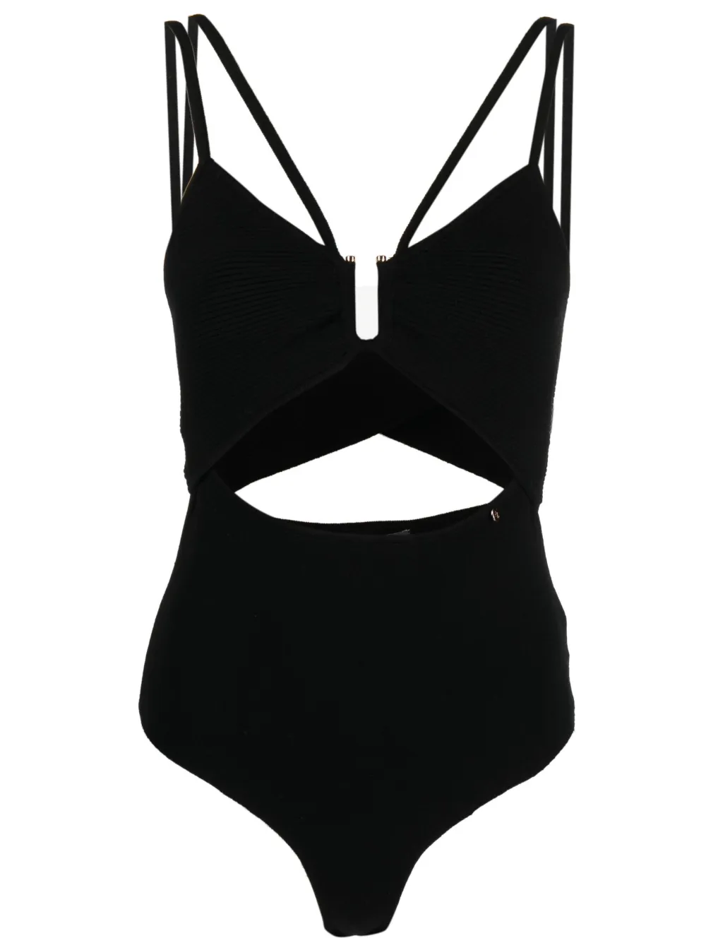 Nissa Cut-out Double-strap Top In Schwarz