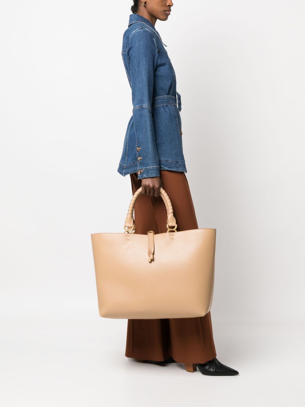 Chloé Leren shopper - Beige