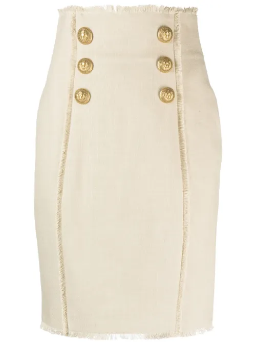 Jupe à taille haute - Balmain - Modalova