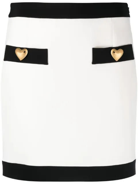 Moschino button-detailed fitted skirt