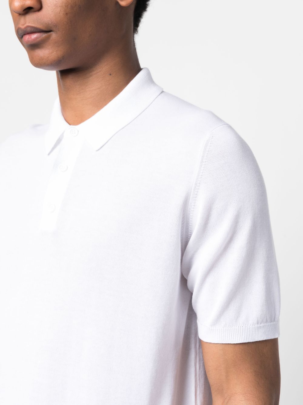 Shop Roberto Collina Short-sleeved Cotton Polo Shirt In White