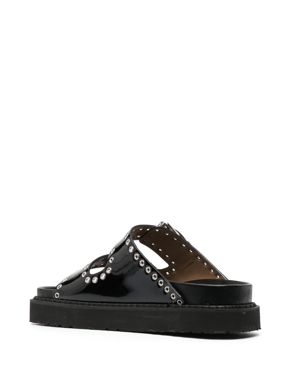 Buckle Faux Leather Sliders