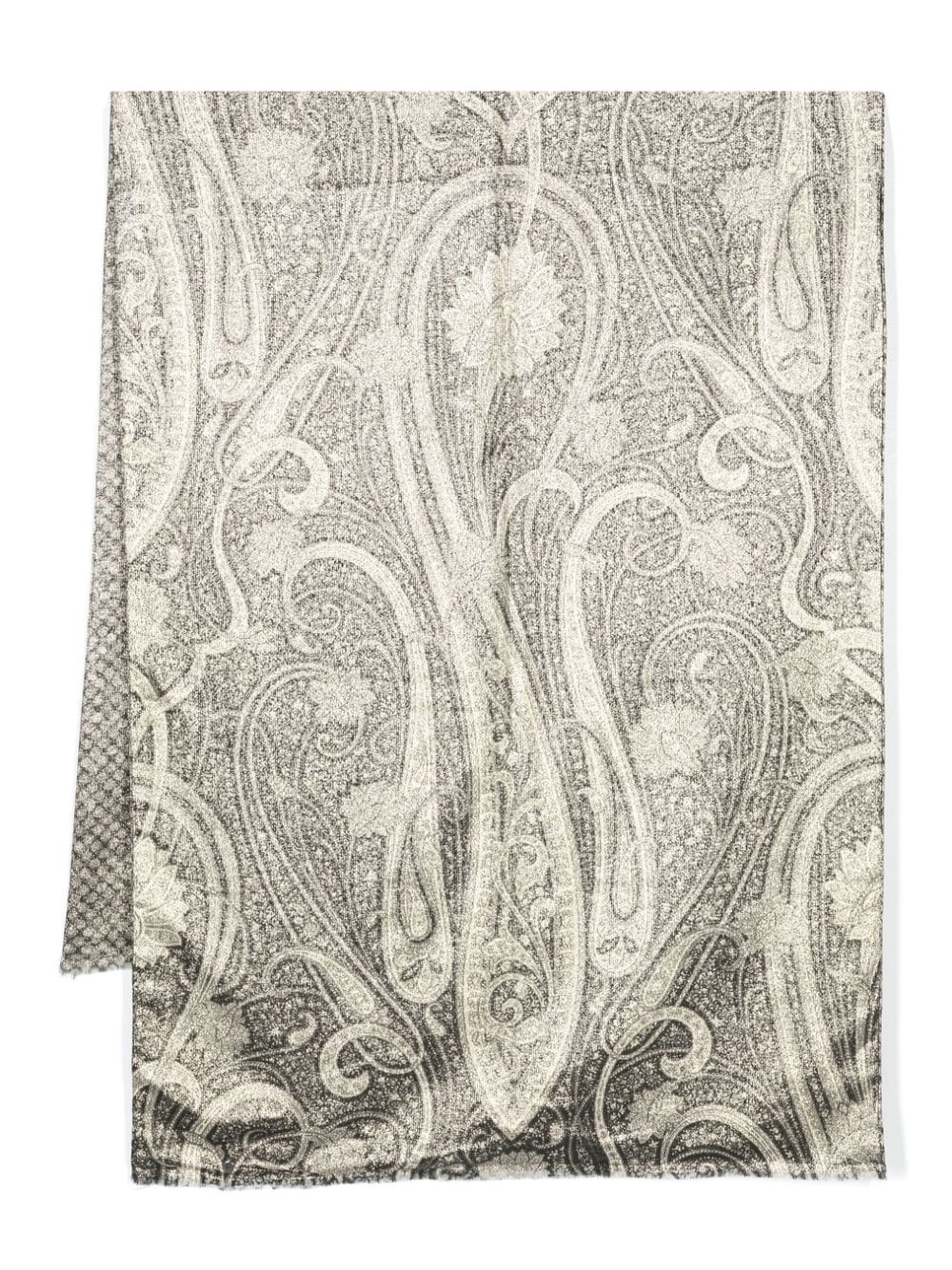 1980s paisley-print metallic-threading scarf