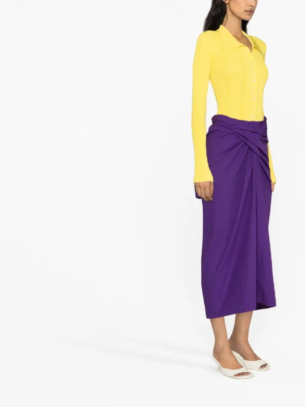 スカート Quira Purple Cotton Midi Skirt Quira Purple Cotton Midi Skirt in Purple | THE LIST