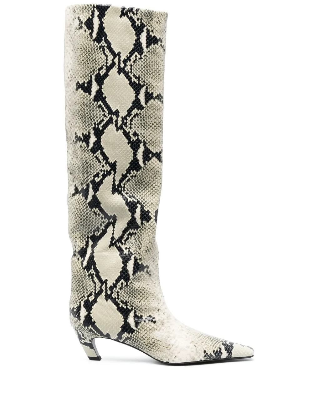 Khaite Davis Croc-effect Leather Knee-high Boots In Multicolor