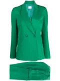 Merci double-breasted tailored trouser suit - Green