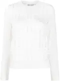 Comme Des Garçons Comme Des Garçons plaid appliqué knit top - White