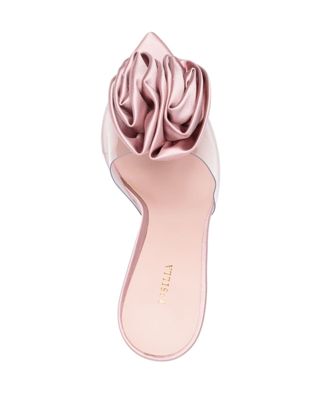 Shop Le Silla Floral-appliqué 110mm Transparent Sandals In Pink