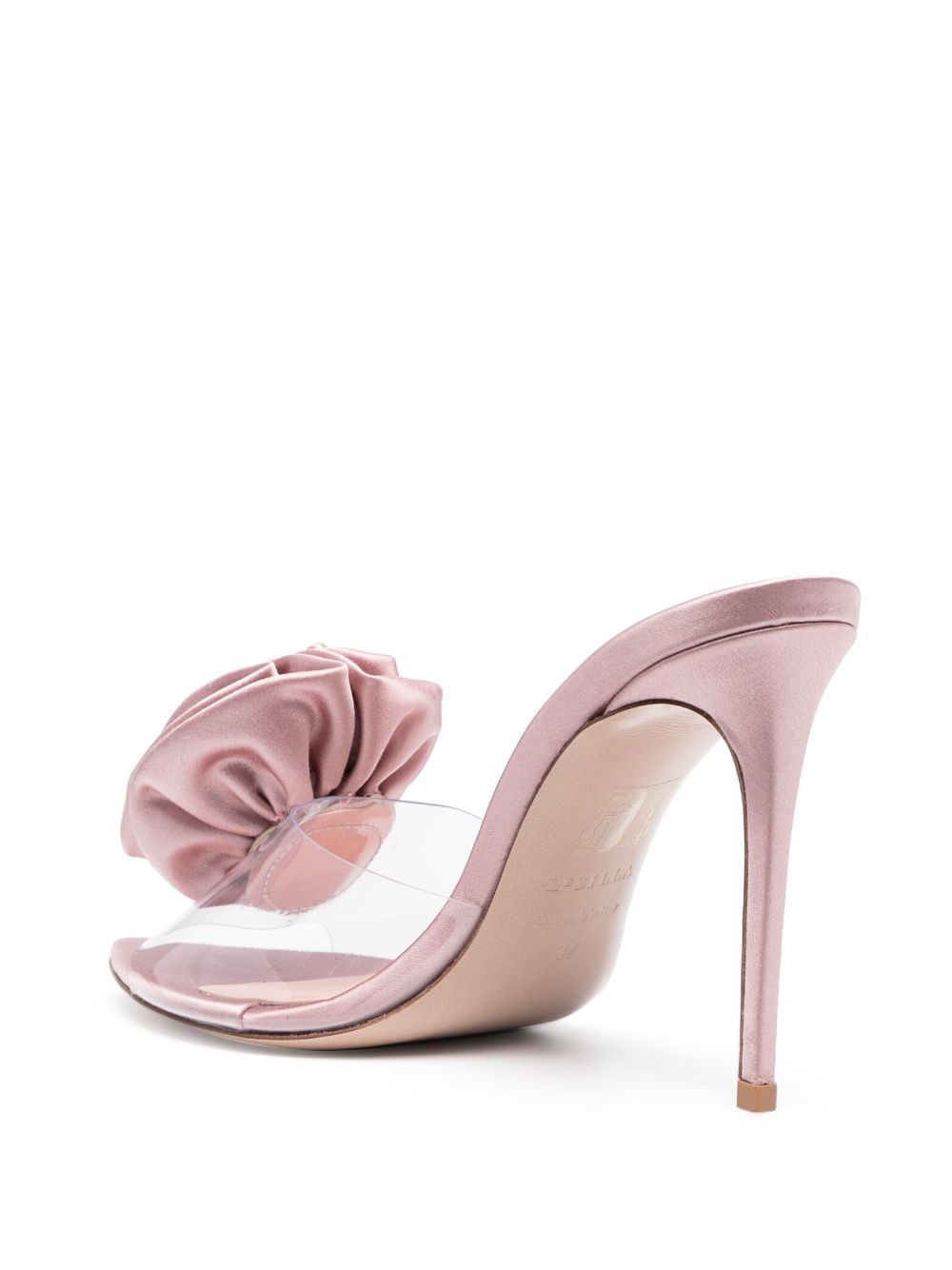 Shop Le Silla Floral-appliqué 110mm Transparent Sandals In Pink