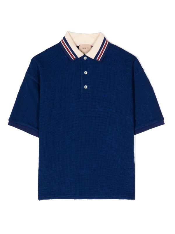 Gucci Kids Navy Blue Polo Shirt for Boys