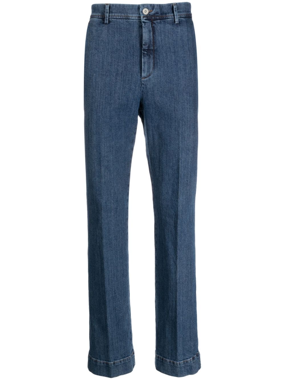 mid-rise straight-leg jeans