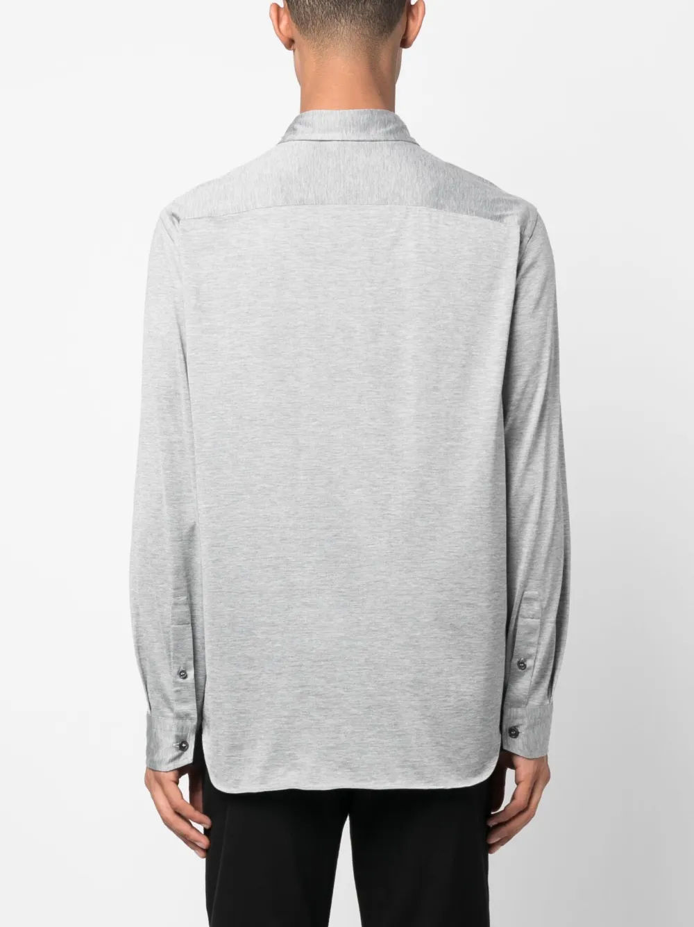 Brioni Mélange-effect Button Shirt In Grey