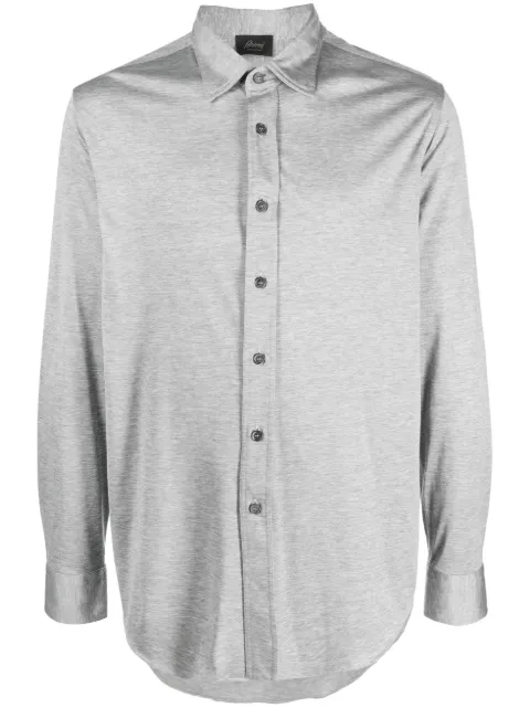Brioni mélange-effect button shirt