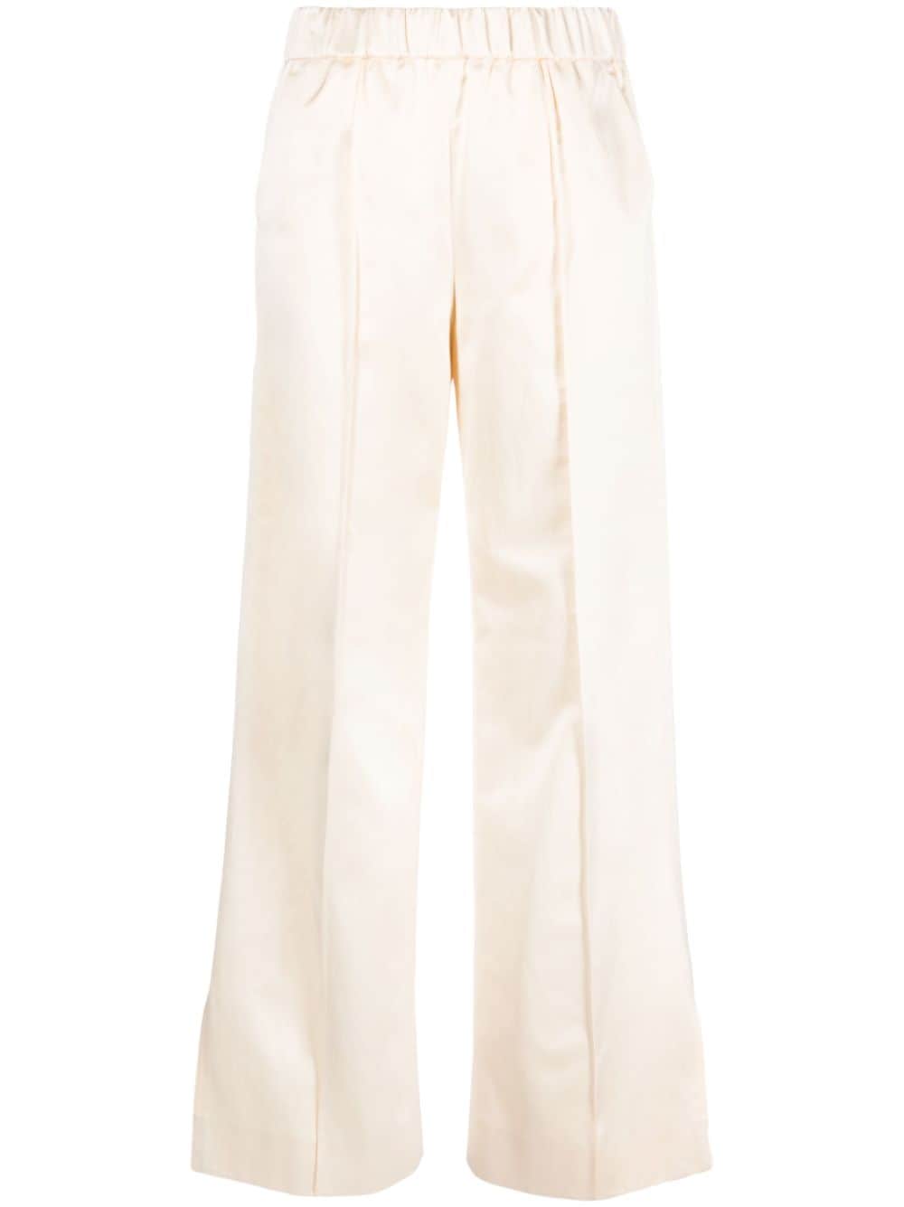Jil Sander High-waisted Wide-leg Trousers In Neutrals